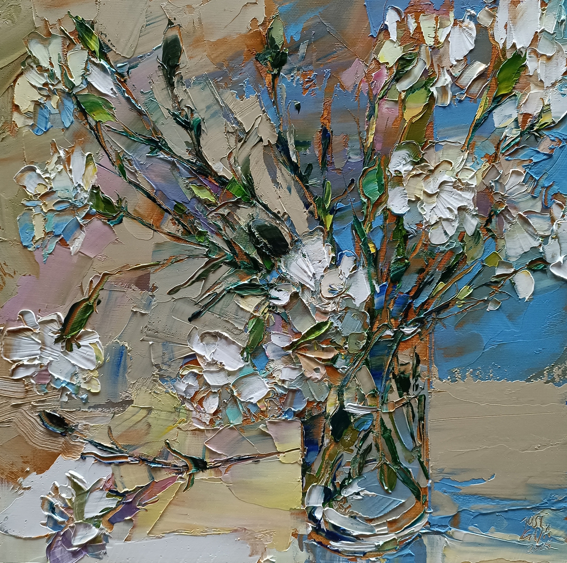 Stillevens met witte anjers Nr. 42