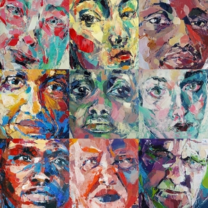 Portretten van menselijke emoties uitgedrukt in kleur, licht en textuur.