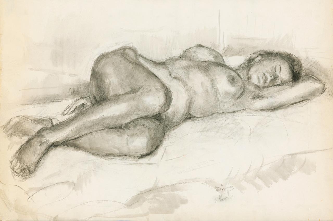 Nude lying down