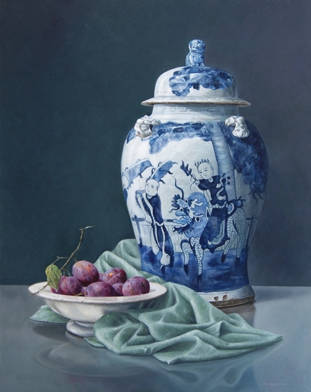 Stilleven met Chinese voorraadpot