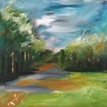 Landschap in acryl