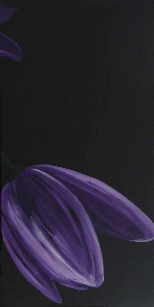 Drieluik paarse bloemen