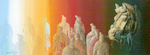 Deze groep is geinspireerd n.a.v. mijn reizen naar o.a. India, Nepal, Egypte en China. Deze landen hebben een grote aanrekkingskracht op mij. Opgravingen, tempels, kerken, kloosters geven een schat aan inspiratie, maar niet in de laatste plaats: de bevolking zelf