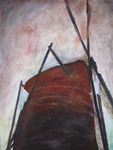 De schilderijen op doek worden meestal uitgevoerd in acryl, soms moet toevoegingen van andere materialen zoals papier of draad.