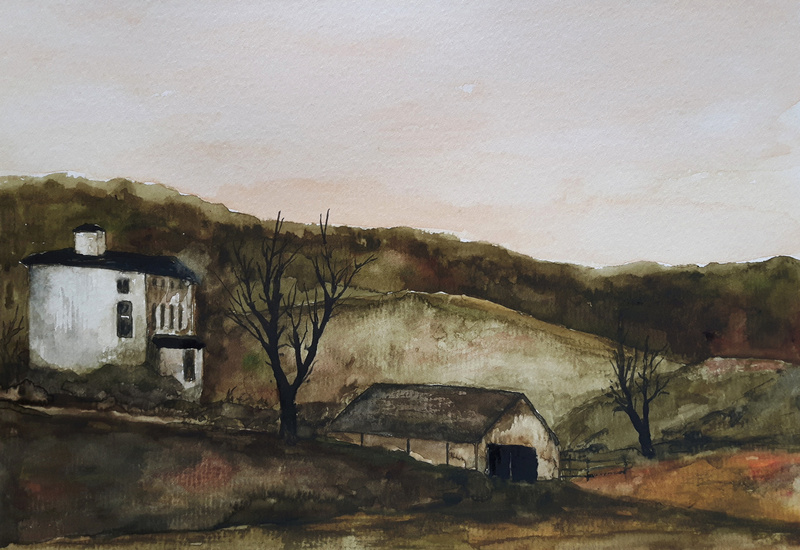 Farmhouse on a late autumn aftenoon