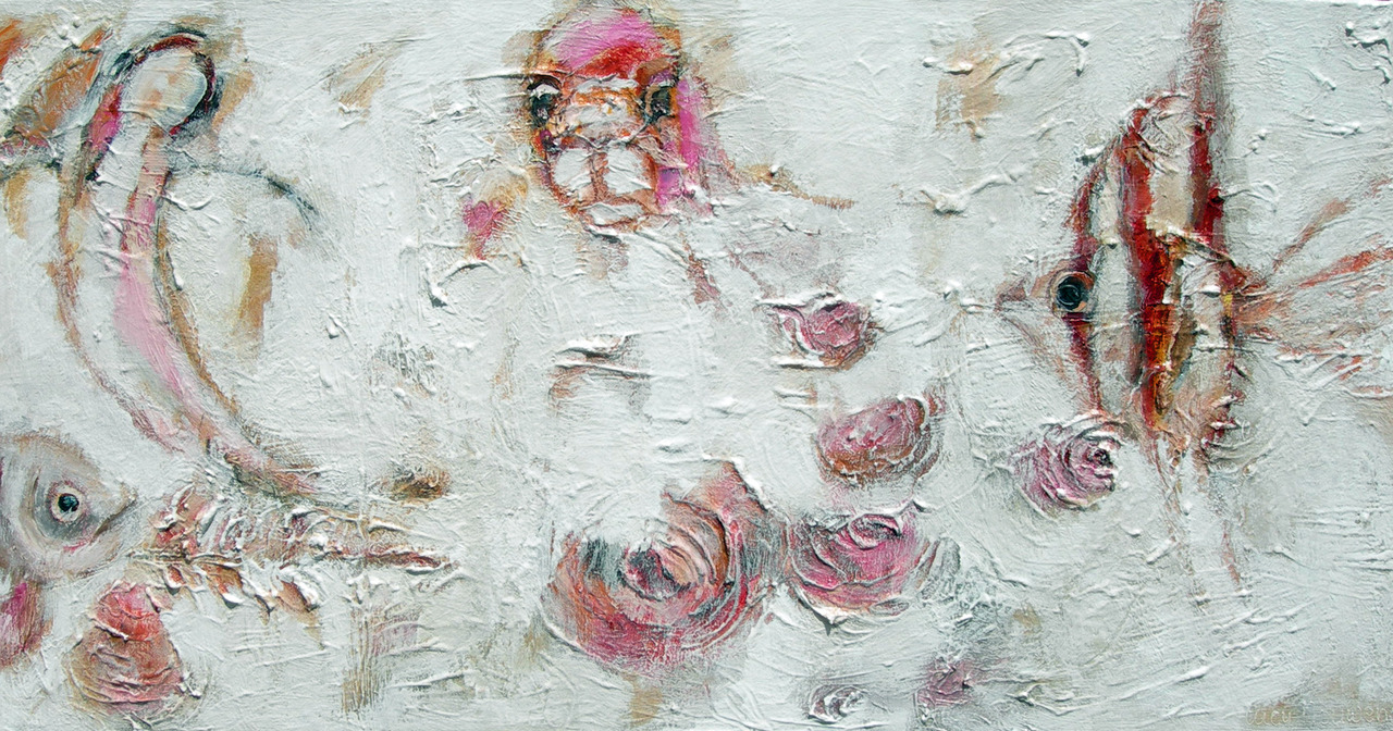 'fishes in white'