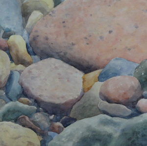 werken op aquarelpapier, studies, schetsen en uitgewerkte aquarellen die mogelijk ook met andere materialen zijn gecombineerd