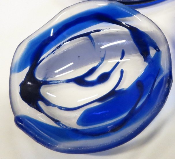 blauw hart van glas