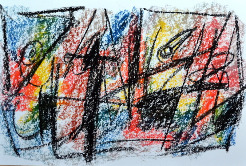 Tekening in vetkrijt op papier (4505)