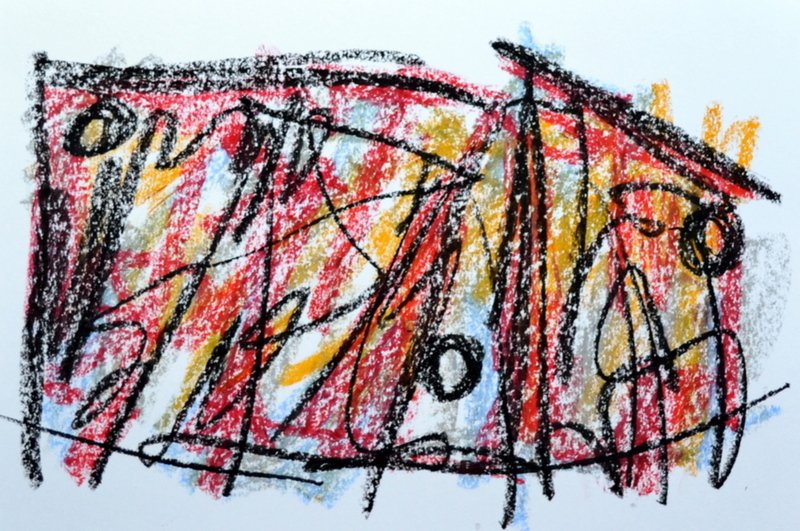 Tekening in vetkrijt op papier (4498)