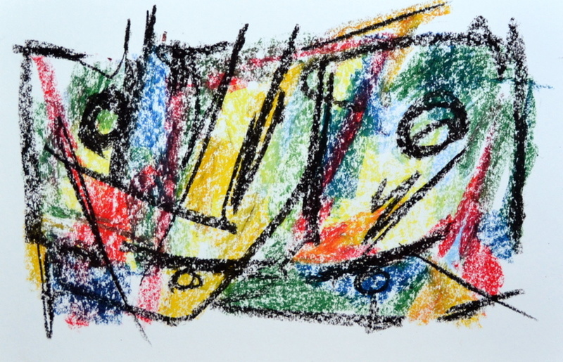 Tekening in vetkrijt op papier (4494)