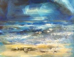 abstract met mooie kleur acrylverf geschildert op doek