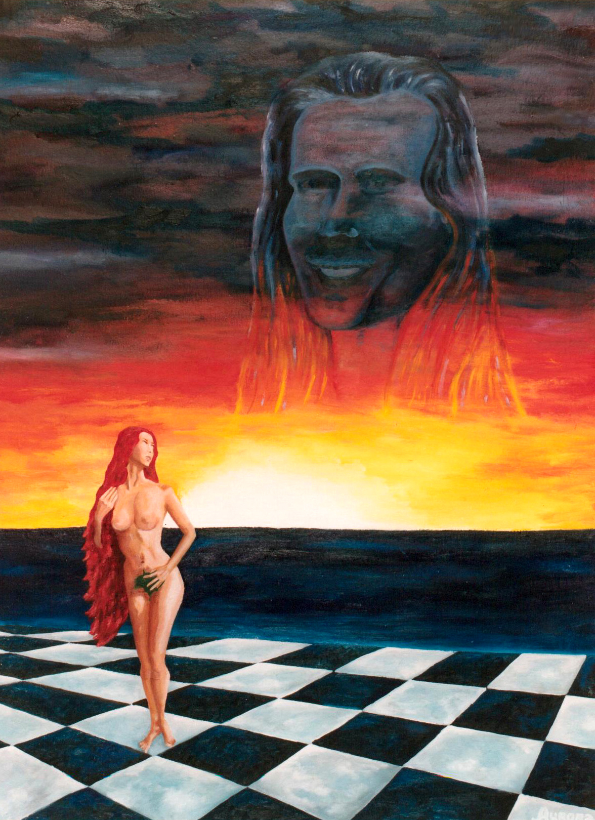 Purple clouds against a blackened sky Frightening close they look like you