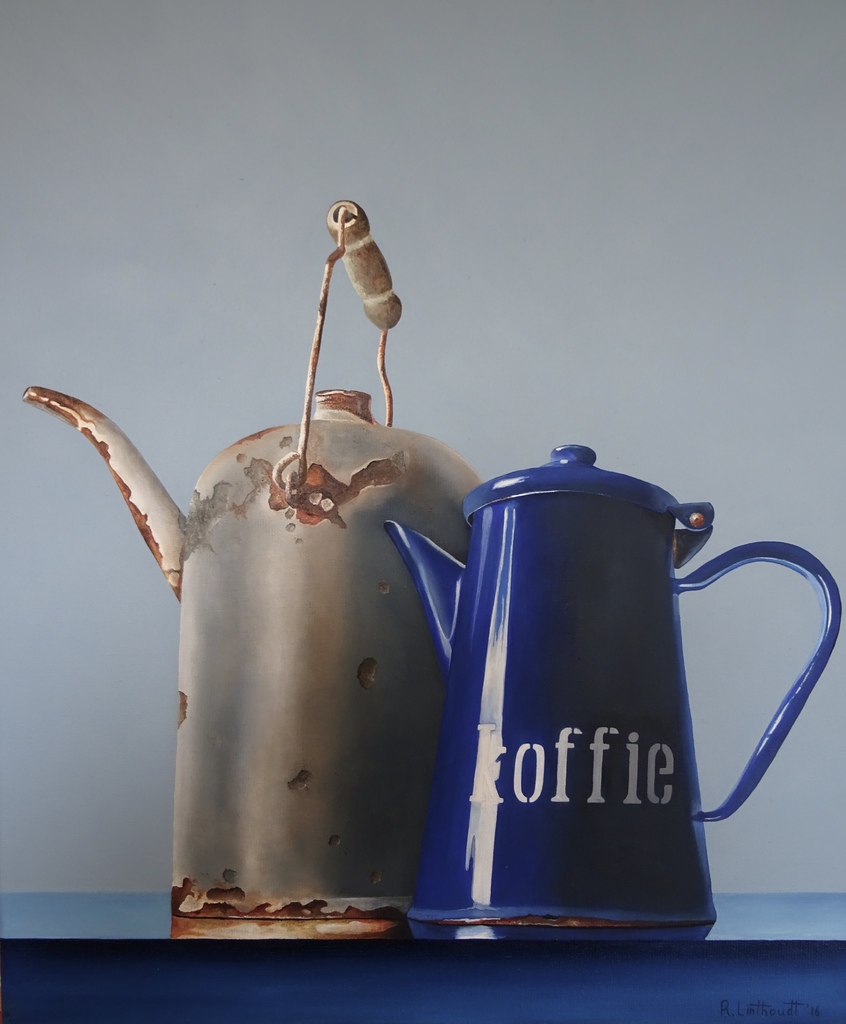 Stilleven met koffiekan