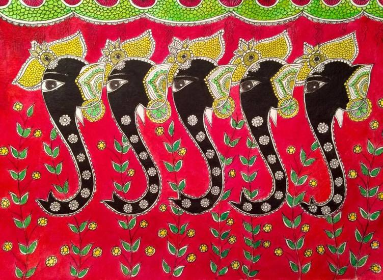 Madhubani Elephants