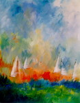 kleurige landschappen in acryl, allemaal op locatie geschilderd