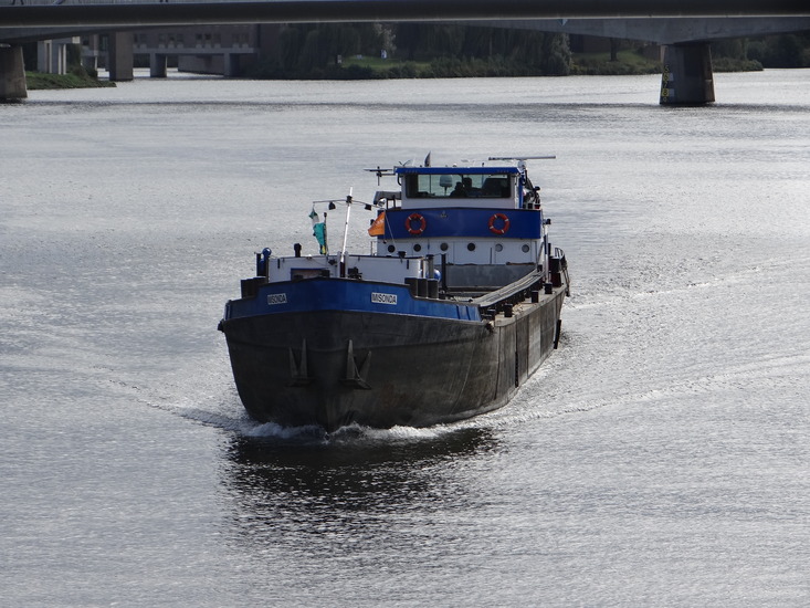 Barges on the river Maas