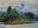 Dit zijn de schilderijen van Noorwegen in de reeks 'kleine landschappen' In dit geval zijn de meeste schilderijen in mijn atelier gemaakt aan de hand van schetsen en foto's. Voor een nadere toelichting op de schilderijen zie de link 'toelichting op kleine landschappen'