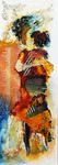 serie mensen ontstaan na het werken met gemengde technieken: medium, acrylverf, collagemateriaal