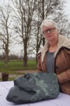 In opdracht deze kop gemaakt. Groot en robuust. Prachte zwart-groenige steen.