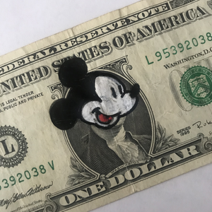 Dollar Art, moneyart, collage, mixed techniques, andere kunstenaars die kunstwerken hebben gemaakt op bankbiljetten o.a: Andy Warhol, Damien Hirst, Peter Blake, D-face, Lusky, Kays. Streetart, woodblockprint, linoleumdruk, houtsnedes, linodruk, houtdrukken, graffitiart, straatkunst, Utrecht