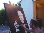 Van bekende en onbekende personen/beelden enz. op canvas.