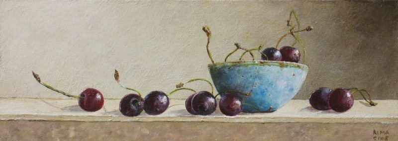 Blauwe Kom met Kersen
