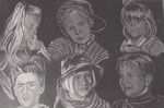 Dit zijn portretten , zowel van kinderen als van volwassenen, gemaakt met verschillende materialen, zoals pastel, houtskool, aquarel, acryl.