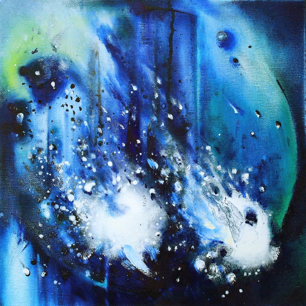 zonder titel, 30x30 (2 witte vliegbollen)