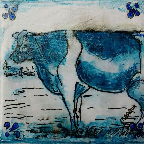 Hollandse koe Delfts blauw
