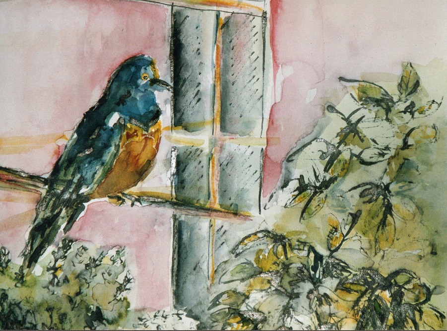 Aquarel vogel raam tuin MARQUA1116 €75