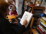 Nu en dan vind ik ook een uurtje om te tekenen. Het tekenen zelf is ook een leuk middel in een persoonlijk contact of een manier om iemand even een spiegel voor te houden. Een leuke vingeroefening om snel wat het oog ziet te schetsen.
Tekeningen die anders zijn dan portrettekeningen zijn niet los te koop maar wel te bestellen in mijn online bijproducten winkel. Redbubble.
Volg de url onder het kopje