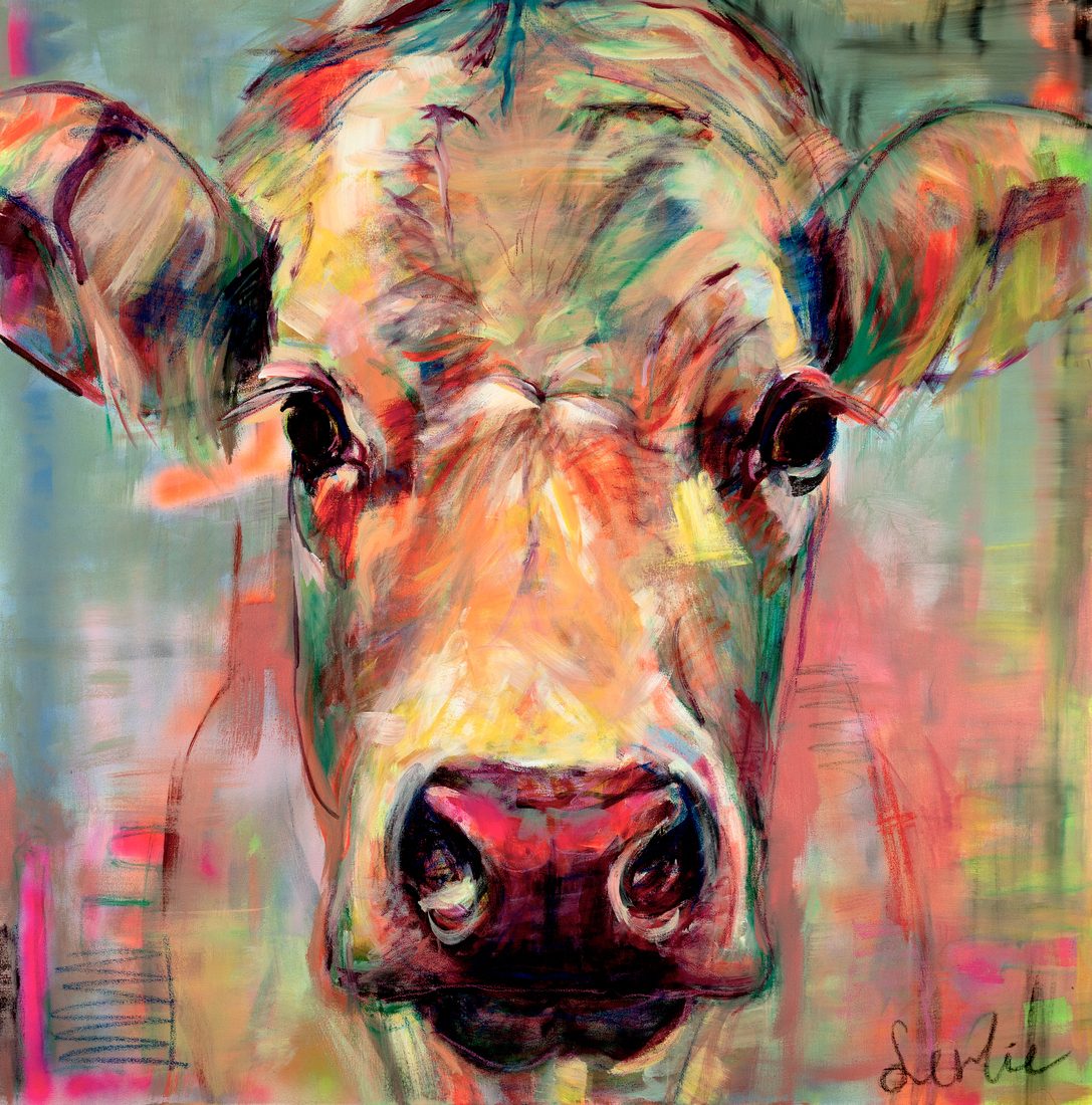 Koe portret 'Sweet lady Jane' koeienschilderij