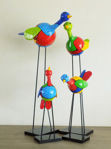 vogels in papier mache