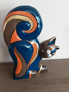 Poezen in papier mache ook op paneel