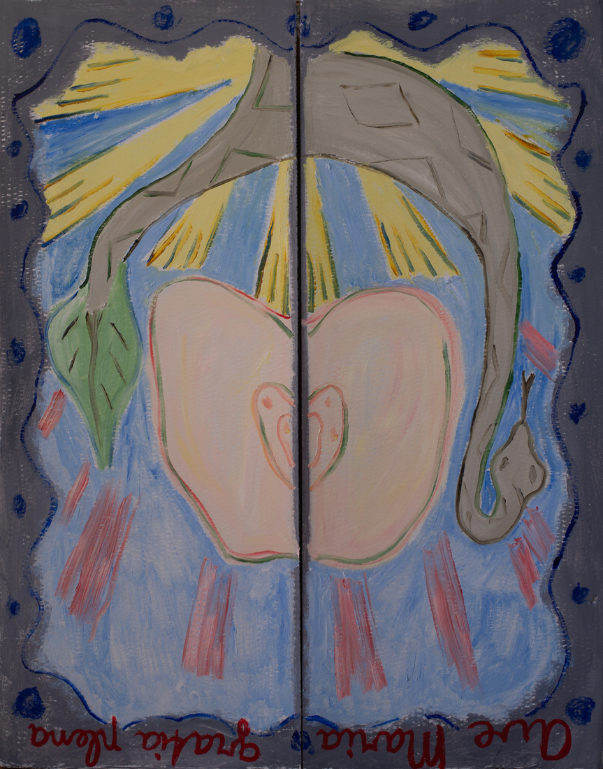 De Annunciatie / Triptiek: Toedekking door de Rechtvaardige Rechter, Voorzijde (The Annunciation / Triptych: Coverup by the Just Judge, Front)