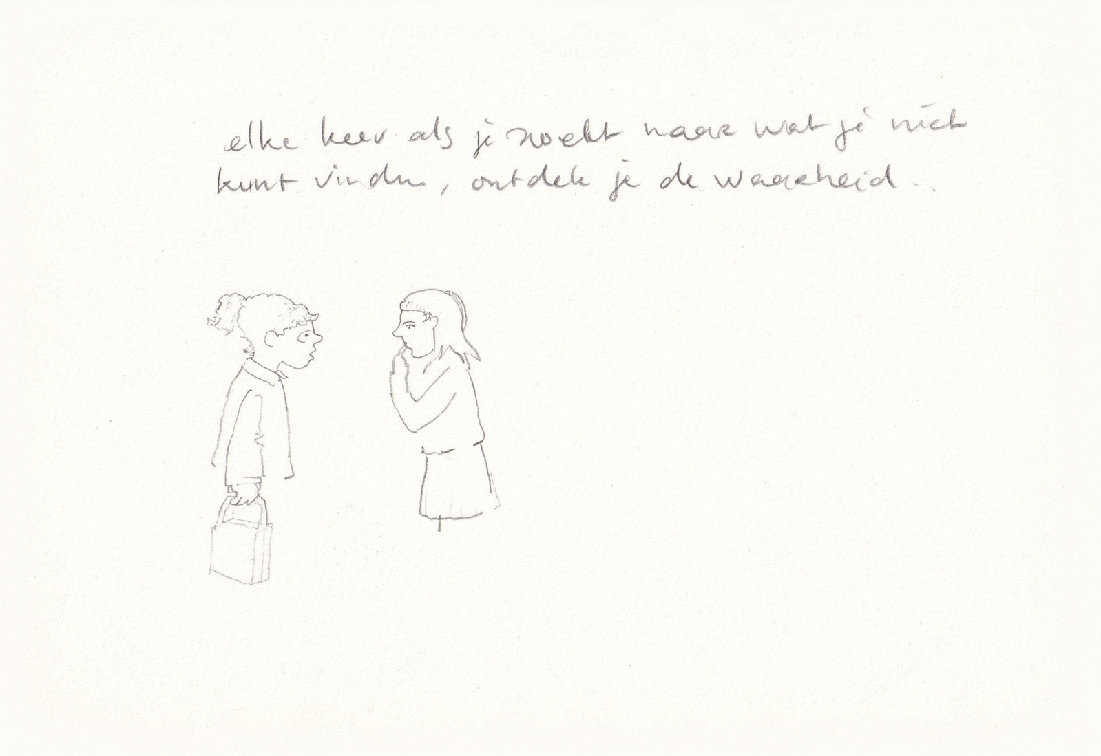 Elke keer als je zoekt naar wat je niet kunt vinden, ontdek je de waarheid..
