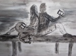 Acryl op canvas doek, geïnspireerd door het