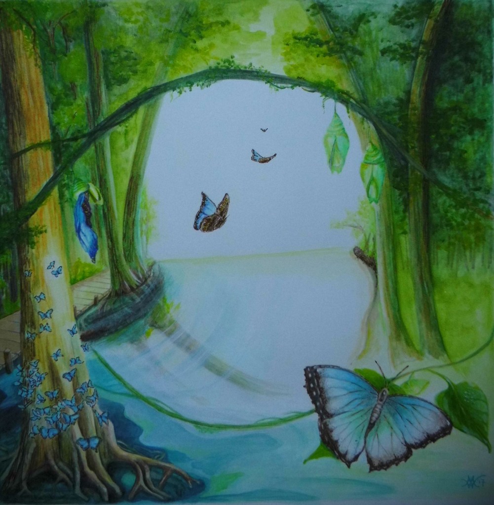 Blauwe Morpho vlinder