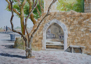 Aquarellen van landschappen en stadsaanzichten in Portugal