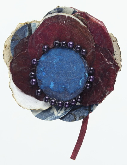 Broche - bordeaux-blauw