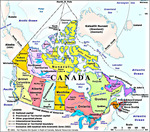 Panorama foto's van zowel west, midden en oost Canada