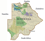 Noorden Botswana bij het 3 landenpunt