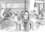 Drawings done in the student's restaurant