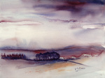 Aquarel, landschap
