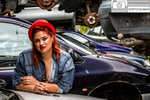 Car shoot met Soraya bij Auto- en Demontagebedrijf