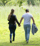 Fotoshoot met een romantische uitstraling.