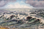 Zee zichten en strandtaferelen in aquarel en in acryl.