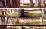 Panoramisch teken-en schilderwerk, plein air gemaakt
