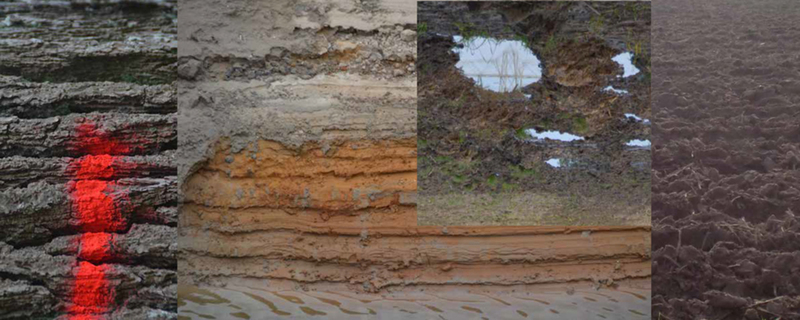 grafisch landschap Red-blue ground